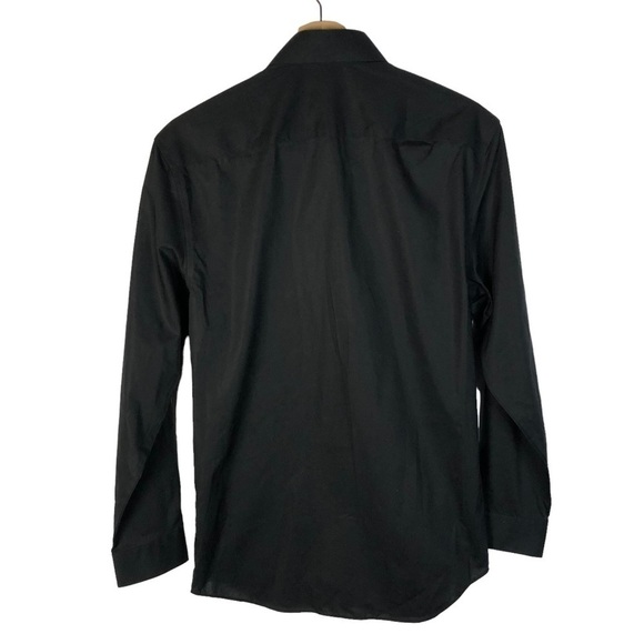 Kenneth Cole New York Non Iron Stretch Black Long Sleeve Button Down 15 - Picture 2 of 3